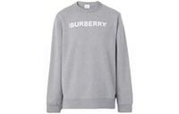 Burberry Logo Print Cotton Sweatshirt Pale Grey Melange 8052992 Size XL