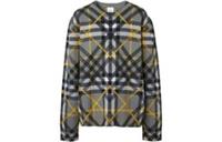 Burberry Layered Check Cotton Jacquard Jumper Grey 8065176 Size L