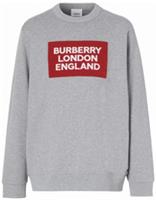 Burberry Logo Patch Cotton Sweatshirt Grey 8069482 Size XL