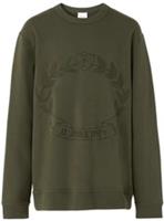 Burberry Oak Leaf Crest-Embroidered Sweatshirt Green 8061286 Size S