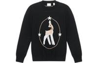 Burberry Wool-Blend Deer Motif Sweater Black 8050612 Size XXL