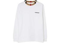 Burberry Icon Stripe Trim Cotton Sweatshirt White 8069531 Size XL
