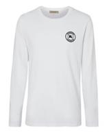 Burberry Embroidered Logo Cotton Long Sleeve T-shirt White 8004256 Size XXL