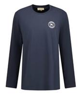 Burberry Embroidered Logo Cotton Long Sleeve T-shirt Navy 8004254 Size XS