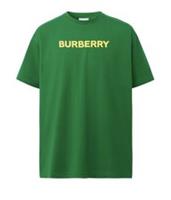 Burberry Logo Print Cotton Oversized T-shirt Ivy Green/Yellow 80575231 Size S