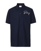 Burberry Logo-Embroidered Oversized Polo Shirt Navy 8057628 Size S