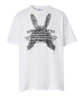 Burberry Montage Print Oversized T-Shirt White/Black 80495651 Size M