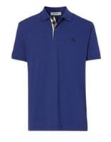 Burberry Oxford Logo Embroidered Polo Shirt Blue 80362571 Size XS