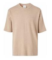 Burberry Monogram Motif Wool-Silk T-Shirt Beige 8050174 Size XL