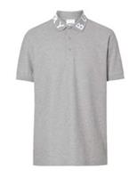Burberry Ryland Collar Logo Polo Grey 8067539 / 8083896 Size S