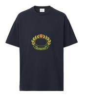 Burberry Oak Leaf Crest Cotton Oversized T-Shirt Charcoal Blue Size XXL 8061292