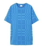 Burberry Willesden Towelling Check T-Shirt Blue 8071448 Size S