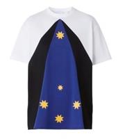 Burberry Colour Block Star Print T-shirt White/Blue/Black 8047130 Size XS