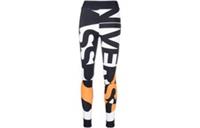 Burberry High-Waisted Graphic-Print Leggings Black/White/Orange Size 8054593