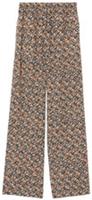 Burberry Monogram Print Silk Wide-Leg Trousers Orange Multi 8057203 Size 2