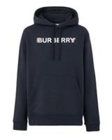 Burberry Logo Print Cotton Hoodie Navy 8068799 Size L