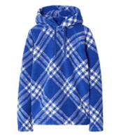 Burberry Plaid-Check Pattern Fleece Hoodie Blue/White 8078276 Size L