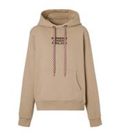 Burberry Women's Embroidered Logo Oversized Hoodie Beige 8020832 Size XL