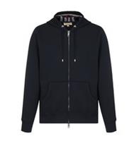 Burberry Clarendon Check Hood Zip Up Hoodie Navy 4024917 Size XS