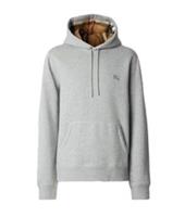 Burberry Embroidered EKD Cotton Blend Hoodie Pale Grey Melange 8036284 Size S