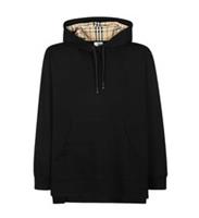 Burberry Stepped Hem Oversized Hoodie Black/Archive Beige 8035859 Size S
