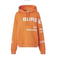 Burberry Women's Horseferry Print Hoodie Orange/White 8055608 Size S