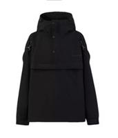 Burberry Logo Print Oversized Windbreaker Jacket Black 8054441 Size S