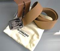 Burberry Khaki Brown Fabric Belt Logo Buckle Size 36, 90cm £365 Made in Italy - 36 Regular