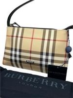 Vintage Burberry Pouchette Bag Beige Nova Check Handbag Purse Y2K