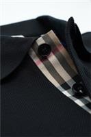 Burberry Polo Tshirt Shirt Pique Cotton Hartford Check Black Placket XL 1104 - XL Regular