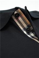 Burberry Polo Tshirt Shirt Long Sleeve Hartford Check Black Placket Medium 12291 - M Regular
