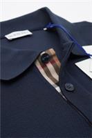 Burberry Polo Tshirt Pique Cotton Hartford Check Navy Blue Collared Medium 110 - M Regular