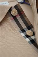 Burberry Polo Tshirt Shirt Pique Cotton Hartford Check Beige Brown Sand L 1104 - L Regular