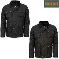 Game Utilitas II Mens Wax Jacket Waterproof Country Outdoor Coat Black Brown - M Regular