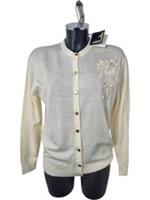 Vintage 90's Burberrys of London Merino Wool Embroidered Cardigan Size 38i