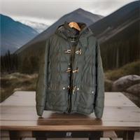 mens burberry wax jacket Green With Hood XL NEW - XL Regular