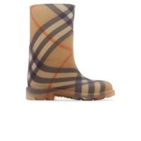 Burberry Kids Check Rubber Marsh Beige High Boots