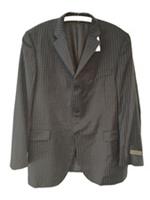 Vintage 2000s Burberry London Barney's New York Grey Wool Pinstriped Suit | 46R - 46 Regular