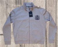 AQUASCUTUM Felpa Grey Zip Up Jacket jumper Embroidered Logo Size XL RRP £180 - XL Regular