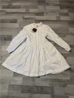 Burberry Cape Cotton Poplin Embroidered White Dress Size 14 Years RRP £360