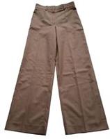 BURBERRY Jane Trousers Wool Wide Leg Zip Fly Deep Taupe Brown UK8 BNWT RRP830