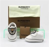 BURBERRY ROSS WHITE BEAR DESIGN BABY SNEAKERS NEWBORN UK 0c EU 15 RRP £150 AD