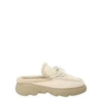 BURBERRY Stony Loafer Womens Suede Faux Fur Lining Lace Up Grey UK 8 RRP 690