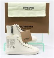 BURBERRY MINI LARKHALL GIRLS TEDDY CANVAS UK 11.5 EU 30 WHITE RRP &pound;245 AD