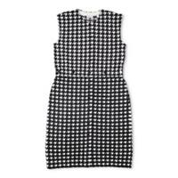 BURBERRY Womens Mini Dress Crew Neck Sleeveless Houndstooth Black L RRP 1690 - L Regular