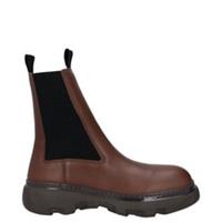 BURBERRY Mens Creeper Chelsea Boot Brown Leather Round Toe High Ankle UK7 RRP970