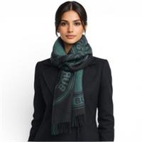 Burberry Logo Print Wool Scarf Made in Italy