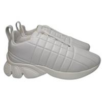 BURBERRY Axburton Sneaker Classic Leather Ladies White Shoe UK4 NEW RRP 650