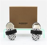 BURBERRY NEWBORN UNISEX TRAINERS SNEAKERS BLACK WHITE UK 1 EU 17 RRP &pound;150 AD