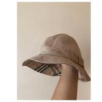 New Burberry Hat Vintage Beige Fedora Classic Check Contrast Burberrys Rain M
